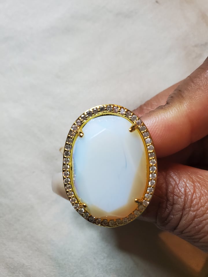 Opalite adjustable ring