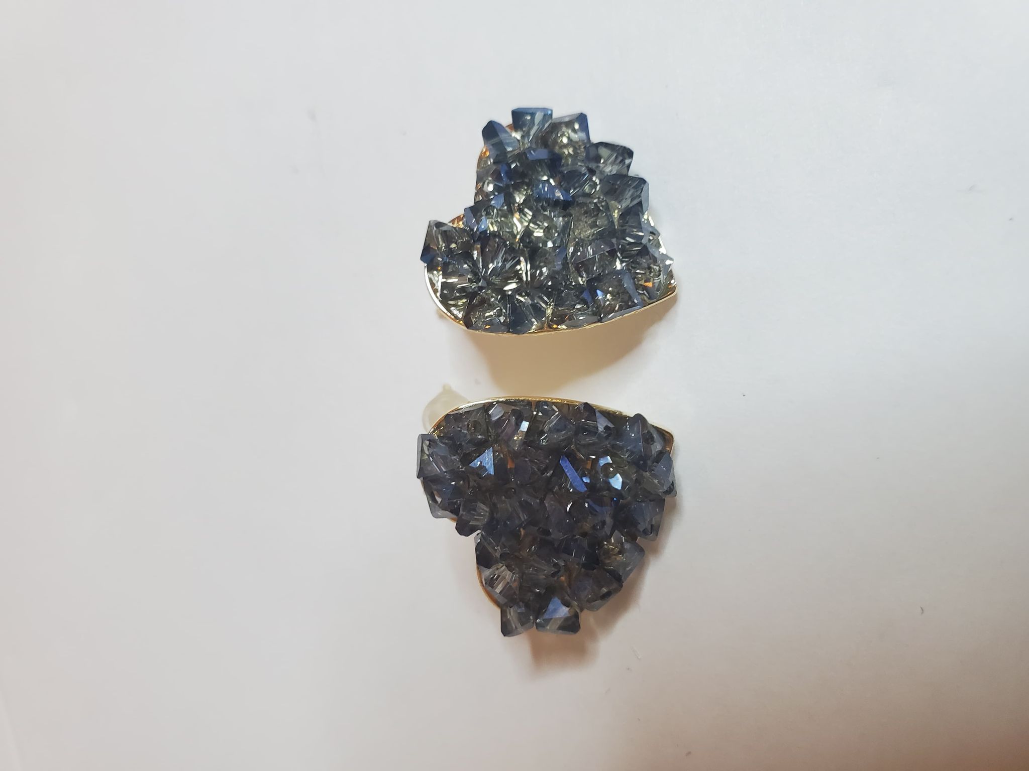Blue Crystal heart earrings