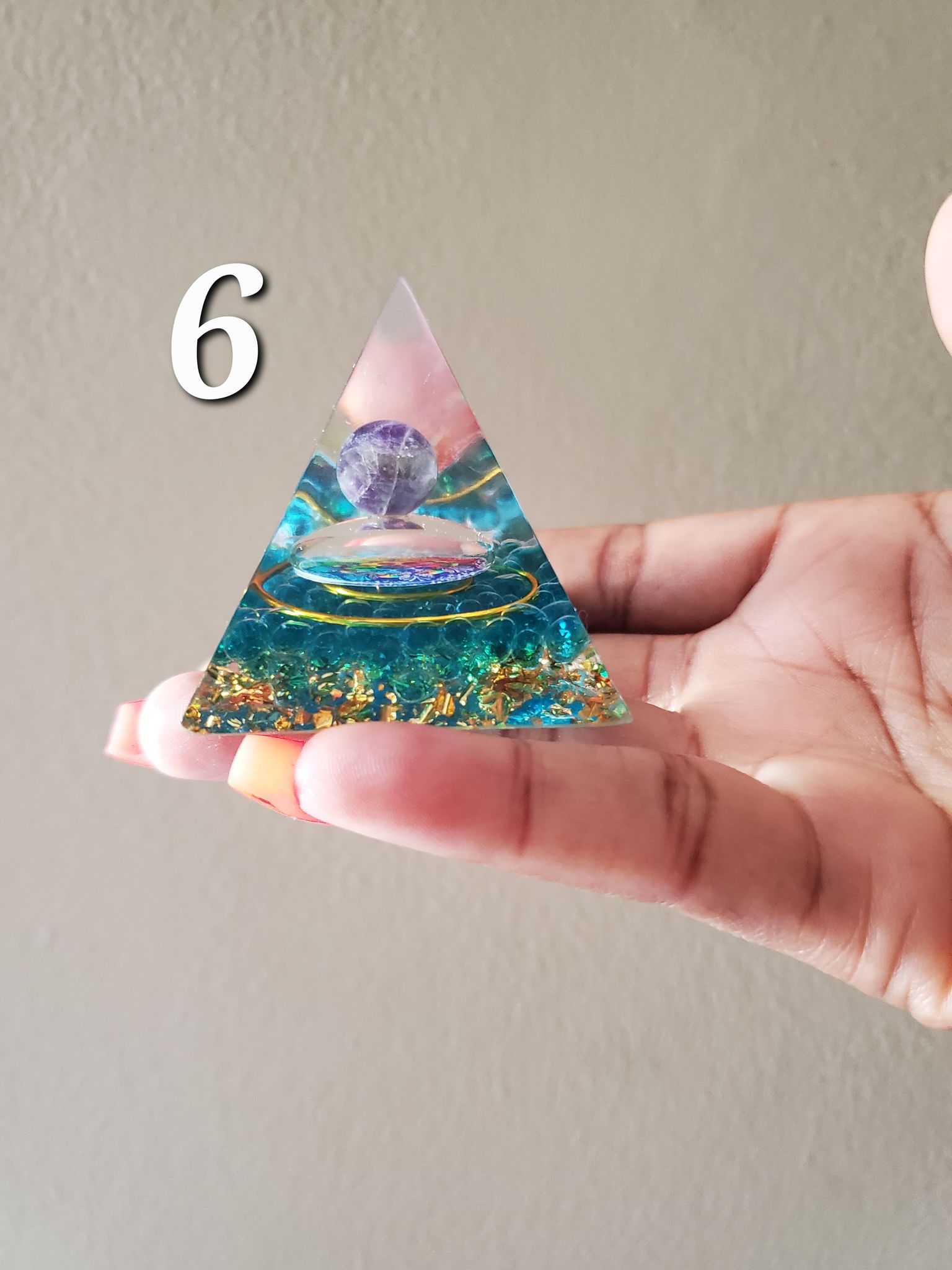 Amethyst, chakra, coil pyramid
