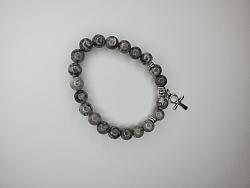 Gray map ankh bracelet