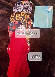 Large red reusable pads and storage pouch