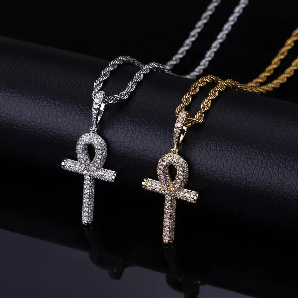 Ankh Necklace- Rhodium plated