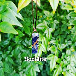 Sodalite on brown rope