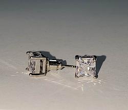 Square large cubic zirconia sterling silver