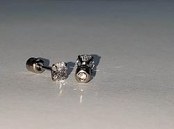 Cubic zirconia stud earrings with cubic backs