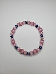 Evil eye protection and pink cats eye bracelet