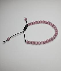 Pink cat's eye adjustable bracelet