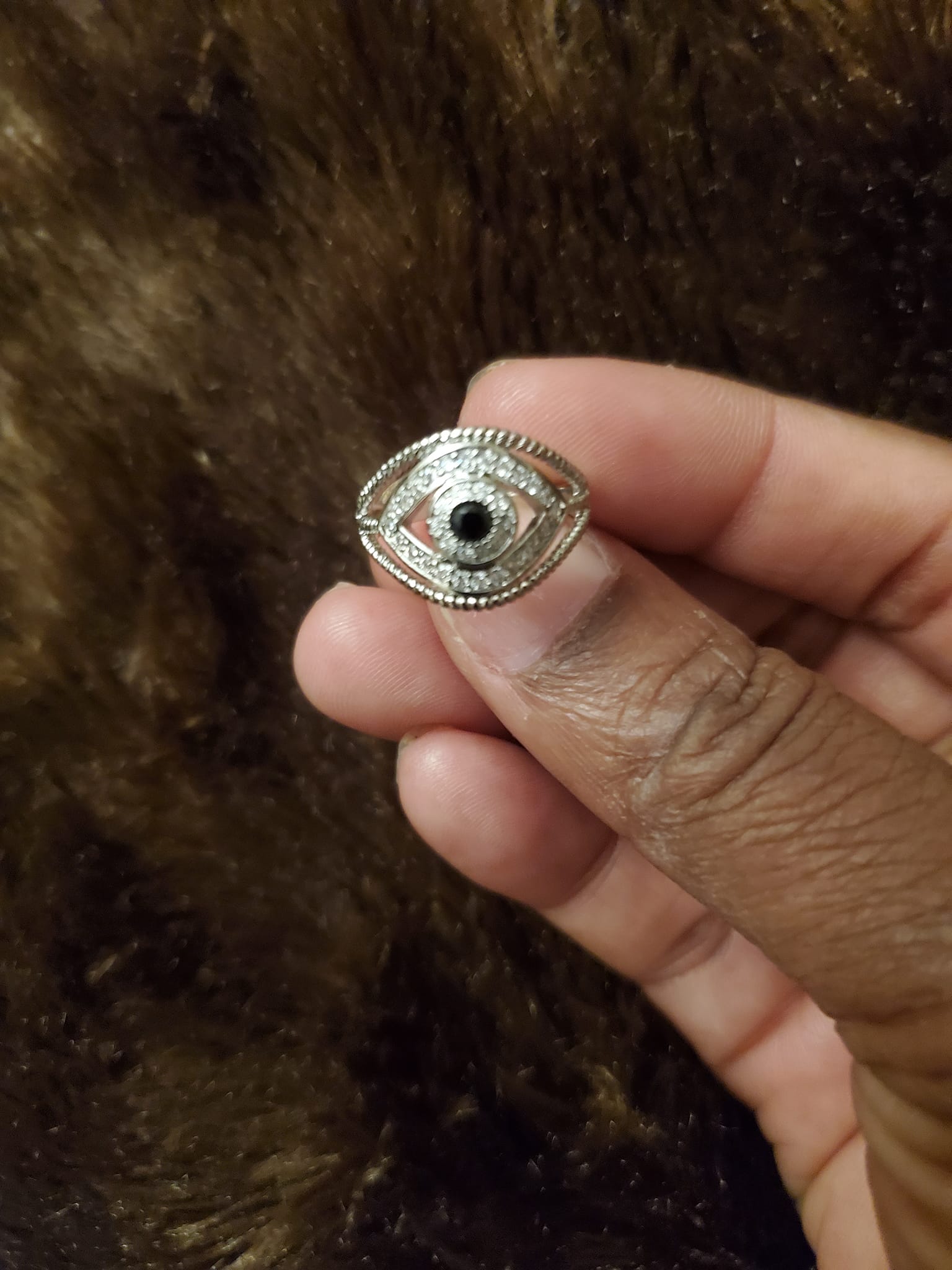 Evil eye protection ring round