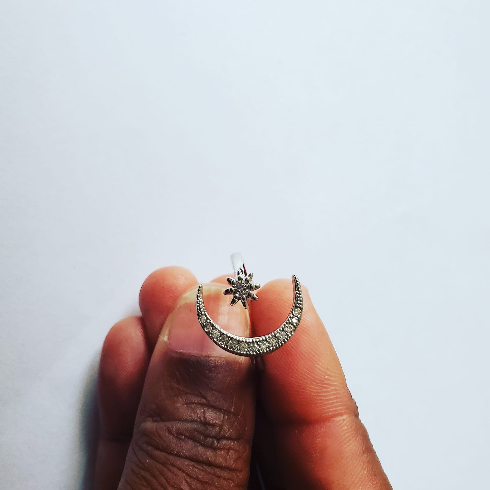 Moon and star ring